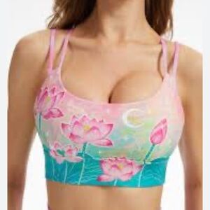 Silverwind Moonlit Lotus Strappy Sports Bra Size XL